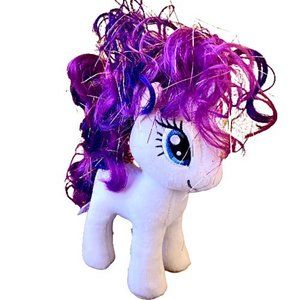 Ty Beanie Babies Rarity My Little Pony Unicorn White Sparkle Purple Hair